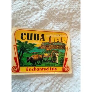 Vintage Cuba Morro Castle Travel Decal Canvas Print Coaster Advertising Souvenir